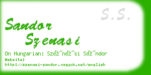 sandor szenasi business card